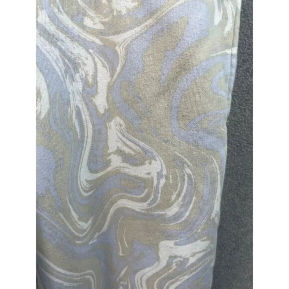 Vintage‎ Style Marble Print Jogger Pants With Elastic Waist & Cuffs